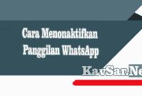 Cara Menonaktifkan Panggilan WhatsApp