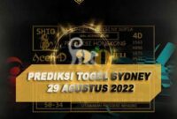 Prediksi Togel Sydney 29 Agustus 2022