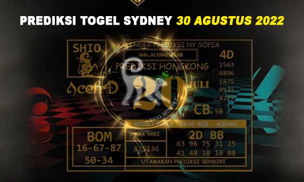 Prediksi Togel Sydney 30 Agustus 2022